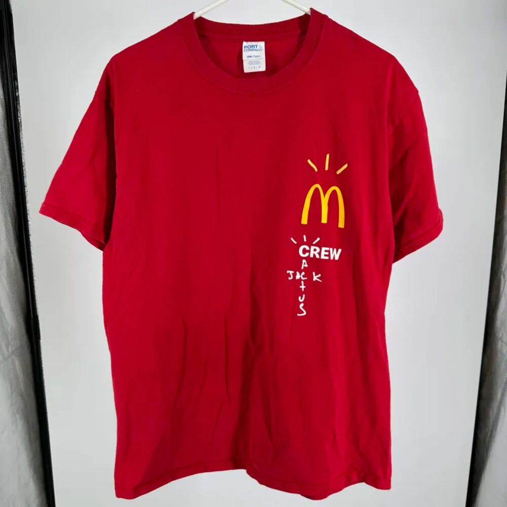 Travis Scott Cactus Jack X McDonalds Crew T-Shirt Size Large